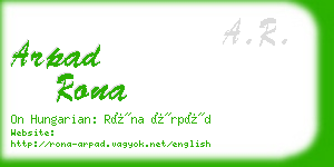 arpad rona business card